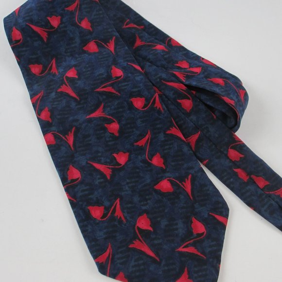 AMERICAN OUTPOST 100% SILK MEN'S FLOWER TIE USA - Picture 7 of 7